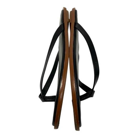 J. Crew Sorrento Black Leather Thong Slip On Casual Minimalist Sandals Women’s 9 - Picture 11 of 14